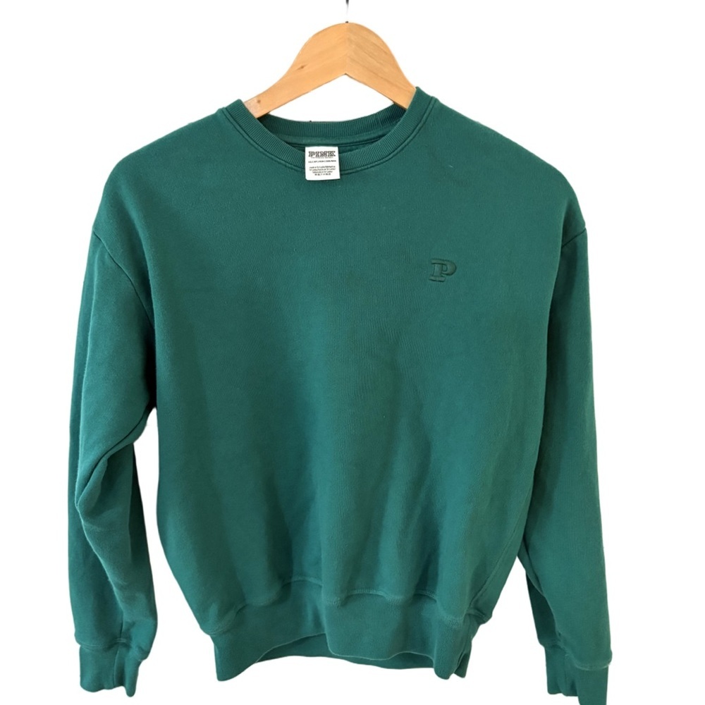 PINK Victoria's Secret Green Crew Neck Sweatshirt